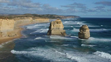 Timelapse Great Ocean Road coast. Two of the Twelve 12 Apostles.