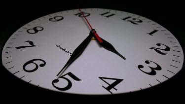 The reality of the ever present passing of time is evident as the camera rotates around the ticking clock.