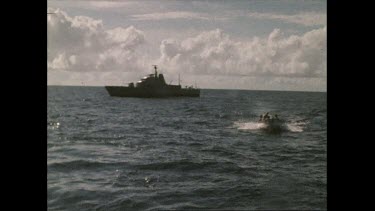 dinghy returns from Australian navy ship