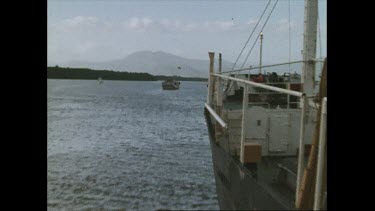 Taiwanese clam poachers on mothership as seen from boat Paluma