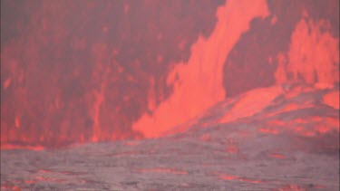Lava bubbling and erupting