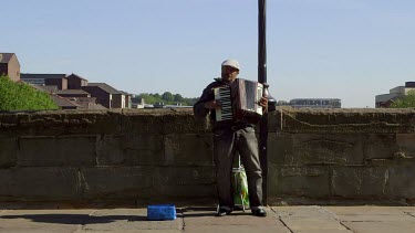 Accordion Playing Street Performer, Durham, England