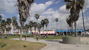 Cycle Path & Venice Boardwalk, Venice Beach, Venice, California, Usa