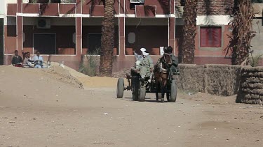 Egyptian Men With Donkey & Cart, Luxor, Egypt