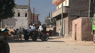 Egyptian Boys With Donkey & Cart, Luxor, Egypt