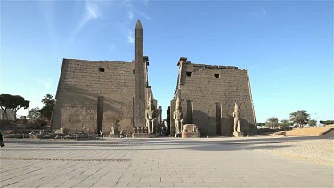 Pink Granite Obelisk & First Pylon Of Luxor Temple, Luxor, Egypt, North Africa