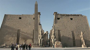 Pink Granite Obelisk & First Pylon Of Luxor Temple, Luxor, Egypt, North Africa