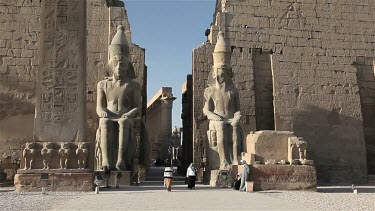 Seated Colossi Of Ramses & Obelisk At Luxor Temple, Luxor, Egypt, North Africa