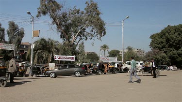 People & Tuc-Tucs Cross The Road, Nagaa El-Shaikh Abou Azouz, Egypt