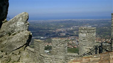 View Of San Marino & Italy From Guatia Tower, City Of San Marino, Republic Of San Marino