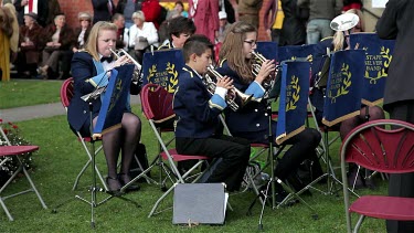 Stape Silver Band Playing Tubas, Pickering, North Yorkshire, England